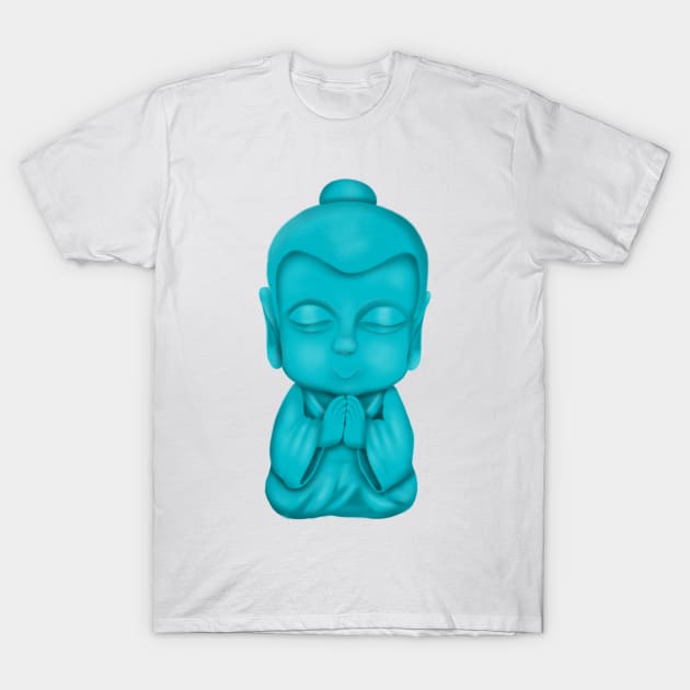 Blue Buddha statue T-Shirt by Manxcraft